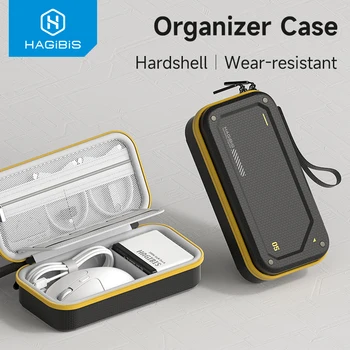 Hagibis Elektronischer Organizer, Reisetasche, Tasche, EVA, Hartschale, PU, tragbare Tragetasche für Maus