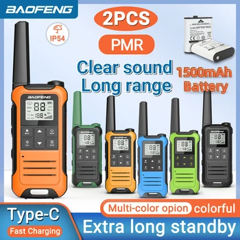 Baofeng f22 mini walkie talkie pmr446 frs tragbares Zwei-Wege-Radio-LCD-Display-Typ-C-Ladegerät (2 Stück)