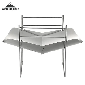 Campingmoon Outdoor Tragbarer Klappgarten Edelstahl BBQ Grill Camping Tragbarer faltbarer Outdoor-Camping BBQ