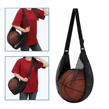 Einzelballtasche mit Reißverschlusstasche, Netz-Ball-Aufbewahrungstasche, Sportausrüstung